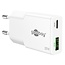 Goobay Slim USB-Ladegerät | USB-C PD + USB-A QC | GaN | 25W | Weiß