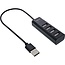 InLine USB-Hub (USB-A) | 4x USB-A | USB 2.0 | kompakt | 0,30 m