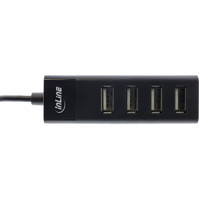 InLine USB-Hub (USB-A) | 4x USB-A | USB 2.0 | kompakt | 0,30 m