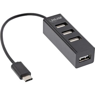 InLine InLine USB-Hub (USB-C) | 4x USB-A | USB 2.0 | kompakt | 0,15 m