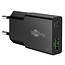 Goobay Slim USB-Ladegerät | USB-C PD + USB-A QC | GaN | 30W | Schwarz