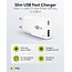 Goobay Slim USB-Ladegerät | USB-C PD + USB-A QC | GaN | 30W | Weiß