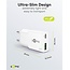 Goobay Slim USB-Ladegerät | USB-C PD + USB-A QC | GaN | 30W | Weiß