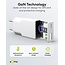 Goobay Slim USB-Ladegerät | USB-C PD + USB-A QC | GaN | 30W | Weiß