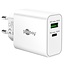 Goobay USB-Ladegerät | USB-C PD + USB-A QC | GaN | 30W | Weiß