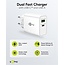 Goobay USB-Ladegerät | USB-C PD + USB-A QC | GaN | 30W | Weiß