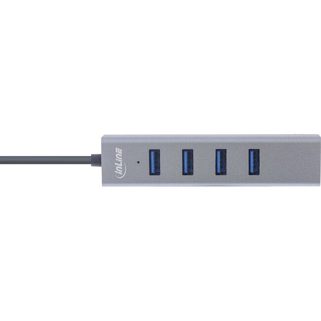 InLine USB-Hub (USB-C) | 4x USB-A | USB 3.0 5 Gbps | Aluminium | 0,15 m