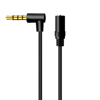 Universal 3,5mm Klinkenverlängerung | recht-winkel | 4-polig | vergoldet | 0,20 m
