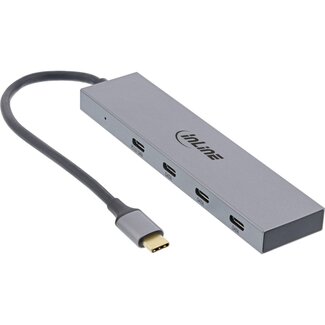 InLine InLine USB-C Hub | 3x USB-C + 1x USB-C PD 100W | USB 3.1 10 Gbps | Aluminium | 0,15 m