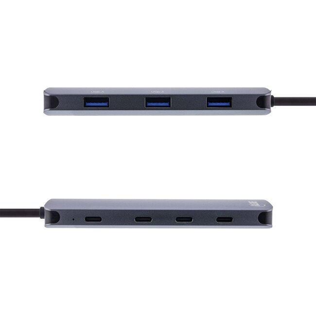 InLine USB-Hub (USB-C) | 3x USB-A + 4x USB-C (1x PD 100W) | USB 3.1 10 Gbps | Aluminium | 0,15 m
