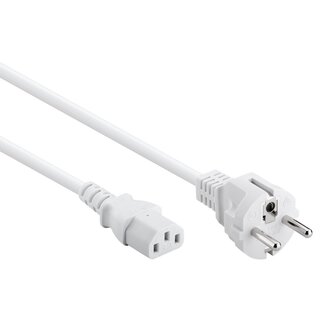 Goobay C13 (gerade) - CEE 7/7 (gerade) Stromkabel | 3x 0,75mm² | Weiß | 1,5 m
