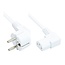 C13 (winklig/links) - CEE 7/7 (winklig) Stromkabel | 3x 0,75mm² | Weiß | 1,5 m