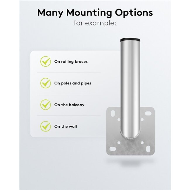 Goobay Wandhalterung für Satellitenschüssel | 25 cm Abstand | 50 mm Durchmesser | Silber