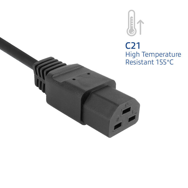 C21 - C20 Stromkabel für UPS/PDU | 3x 2,5mm² | Schwarz | 2,5 m