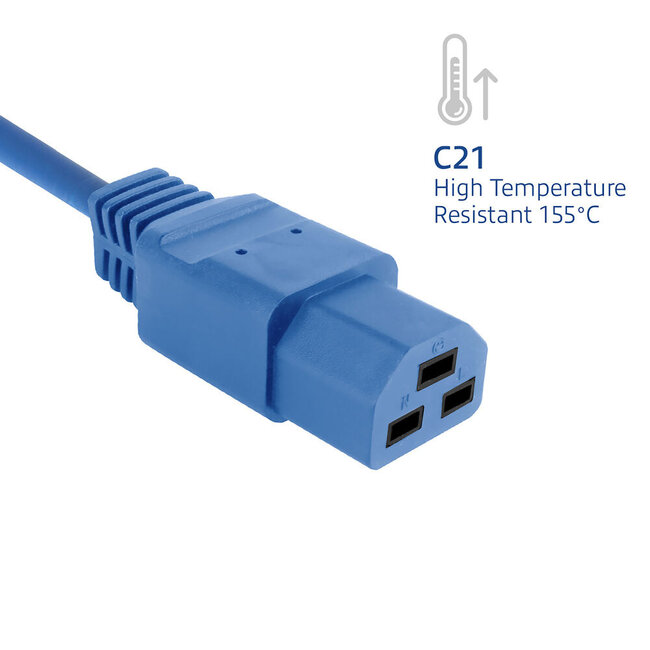 C21-C20 Stromkabel für UPS/PDU | 3x 2,5mm² | Blau | 1,5 m