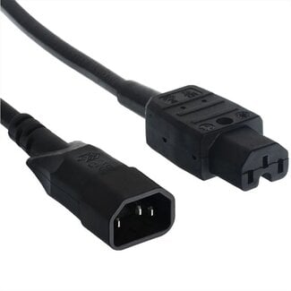Bachmann C15-C14 Stromkabel für UPS/PDU | 3x1,5mm² PVC | Schwarz | 3 Meter