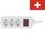 Steckdosenleiste mit 3 Steckplätzen und Schalter | Typ J Schweiz | Weiß | 1,5 m