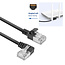 UFTP CAT6a Slimline Netzwerkkabel | Winkel-/Gerade Stecker | LSZH | Schwarz | 0,15 m
