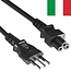 C5 (gerade) - Typ L / Italien (gerade) Stromkabel | 3x 0,75mm | Schwarz | 1,8 m