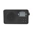 Tragbares FM-Radio | Akku/USB | Digital | 2W | 1,77" Schwarz-Weiß Display | Bluetooth® | Kopfhöreranschluss | Wecker | Schwarz