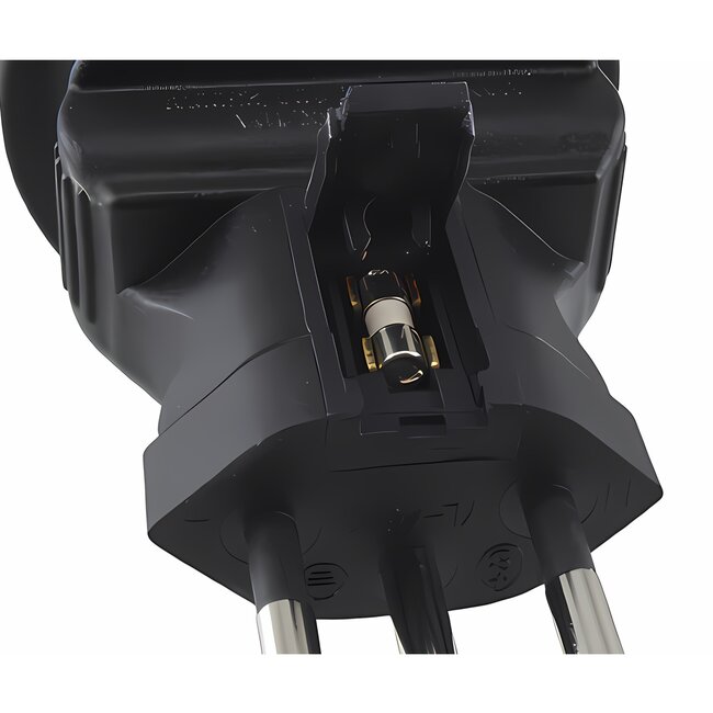 Reiseadapter West-Europa (Typ F) auf Schweiz (Typ J) | Schwarz