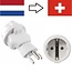 Reiseadapter West-Europa (Typ F) auf Schweiz (Typ J) | Weiß