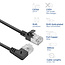 UFTP CAT6a Slimline Netzwerkkabel | Winkel-/Gerade Stecker | LSZH | Schwarz | 0,5 m