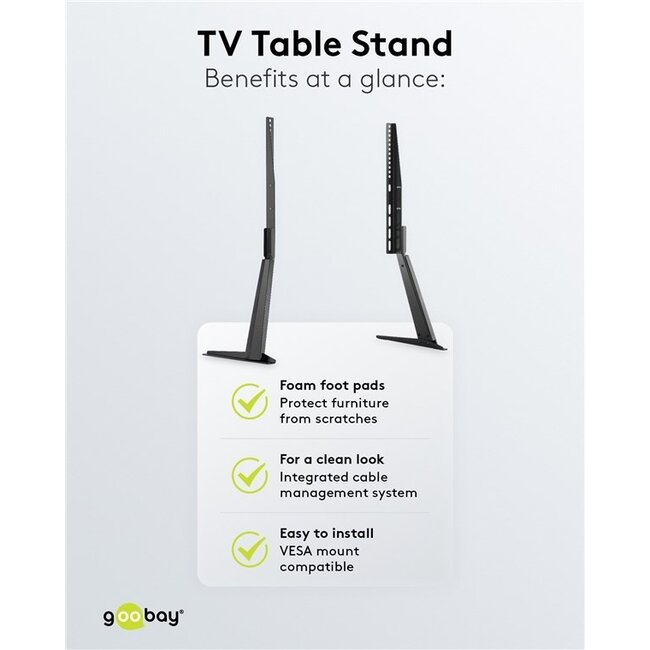 Goobay TV-Tischständer | 32-70 Zoll | fest | höhenverstellbar
