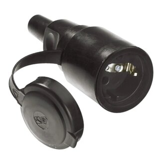 Bachmann Bachmann CEE 7/3 Schutzkontaktstecker | Gummi | IP44 | Zugentlastung | Abdeckung