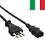 C13 Stromkabel gerade - Typ L / Italien (gerade) | 3x 1,00mm² | Schwarz | 2,5 m
