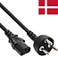 C13 Stromkabel gerade - Typ K / Dänemark | 3x1,00mm² | Schwarz | 2,5m