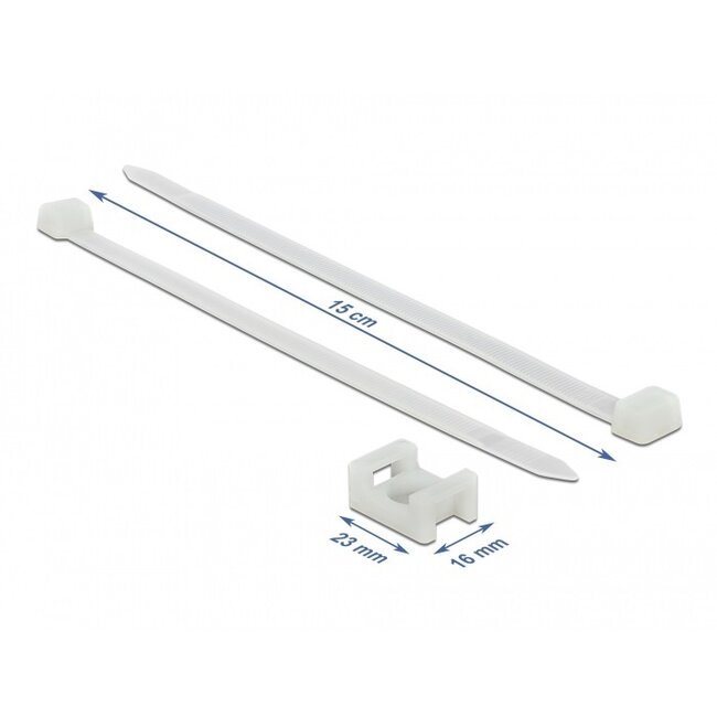 Kabelbinder mit Montagehalter | 150 x 7,2 mm | transparent | 10 Stück