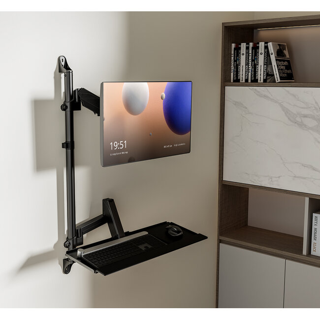 My Wall Monitorhalterung bis 32 Zoll mit Tastatur- und Mausablage | Interaktiv