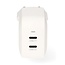 Nedis USB-Ladegerät | 2x USB-C PD | GaN | 35W | Weiß