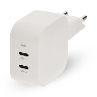 Nedis Nedis USB-Ladegerät | 2x USB-C PD | GaN | 45W | Weiß