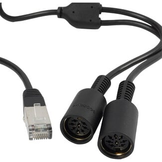 BOSSCOM BOSSCOM RJ45 - 2x DIN 8-polig / Powerlink PL8 (v) Kabel für B&O | Schwarz | 1,8 m