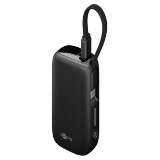 Goobay Goobay Powerbank mit Kabel | USB-C PD 20W + USB-A QC | 5.000 mAh