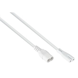 Kabelmeister C7-C8 Verlängerungskabel Strom | 2x 0,75mm² | Weiß | 5 Meter