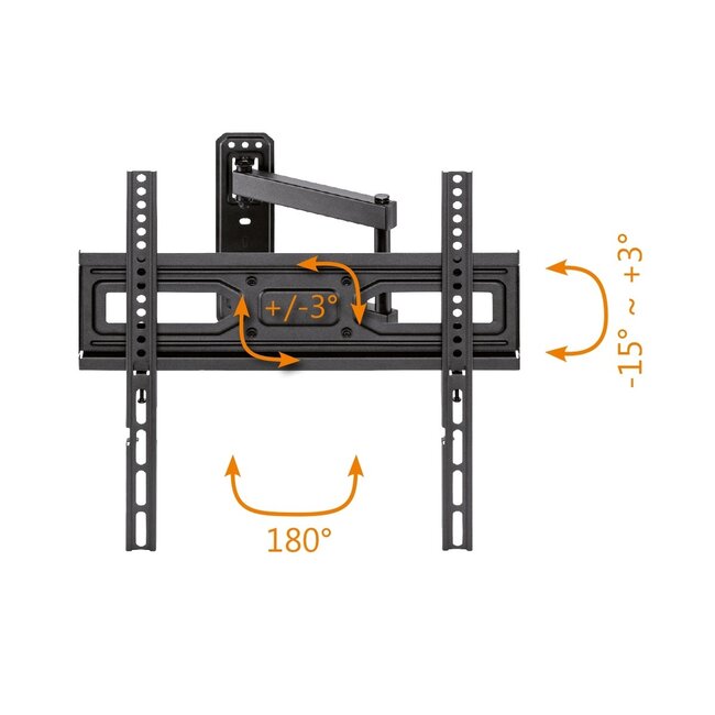 My Wall TV-Wandhalterung | bis 55 Zoll | Full Motion | 3 Drehpunkte | Schwarz