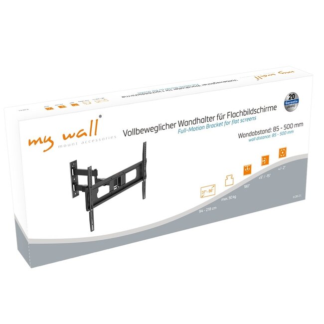 My Wall TV-Wandhalterung | bis 86 Zoll | Full Motion | 3 Drehpunkte