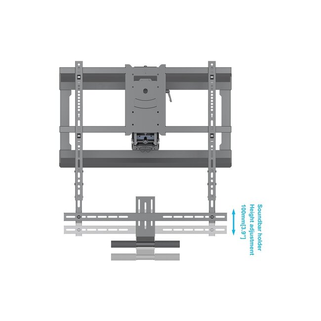 My Wall TV-Wandhalterung mit Soundbar-Halter | bis 65 Zoll | interaktiv | 3 Drehpunkte