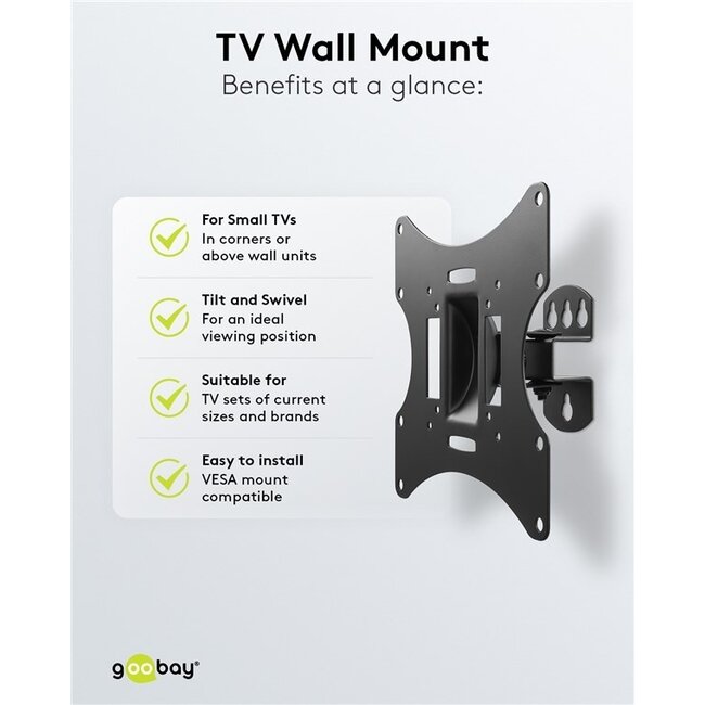 Goobay TV-Wandhalterung | bis 42 Zoll | Full Motion | 1 Drehpunkt