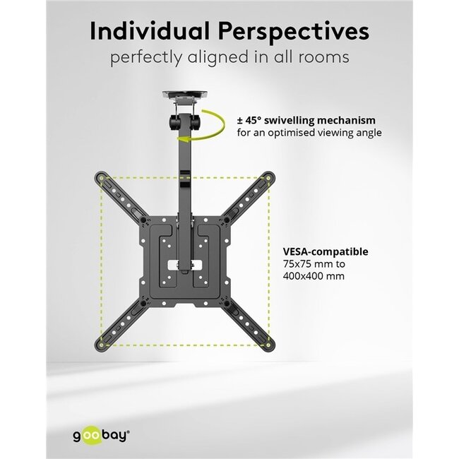 Goobay TV-Deckenhalterung | bis 55 Zoll | klappbar