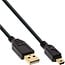 Mini USB auf USB-A Kabel | vergoldet | USB 2.0 | 10W | schwarz | 1 Meter