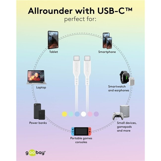 Goobay USB-C Silikonkabel | USB 2.0 | PD 60W | Gelb | 1,5 m