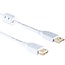USB-A Verlängerungskabel | Ferritkern | Vergoldet | USB 2.0 | 10W | Weiß | 1 Meter