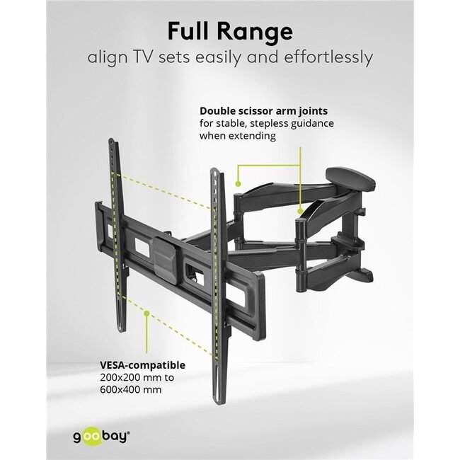 Goobay TV-Wandhalterung | bis 80 Zoll | Full Motion | lang