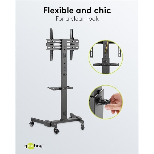 Goobay TV-Bodenständer | bis 70 Zoll | fahrbar | neigbar