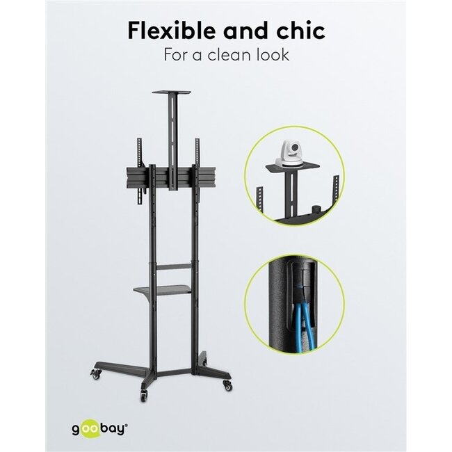 Goobay Pro TV-Standfuß | bis 70 Zoll | fahrbar | neigbar