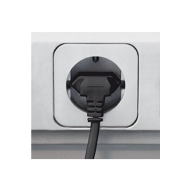 C7 (rechts/links) - CEE 7/16 (oben/unten) Stromkabel | 2x 0,75mm² | Schwarz | 0,5 m